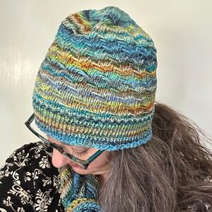 Hand knit beanie